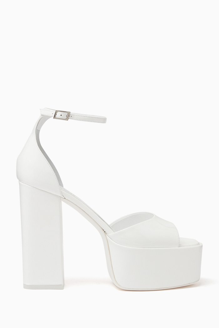 

Tatiana 130 Platform Sandals in Patent Leather, White