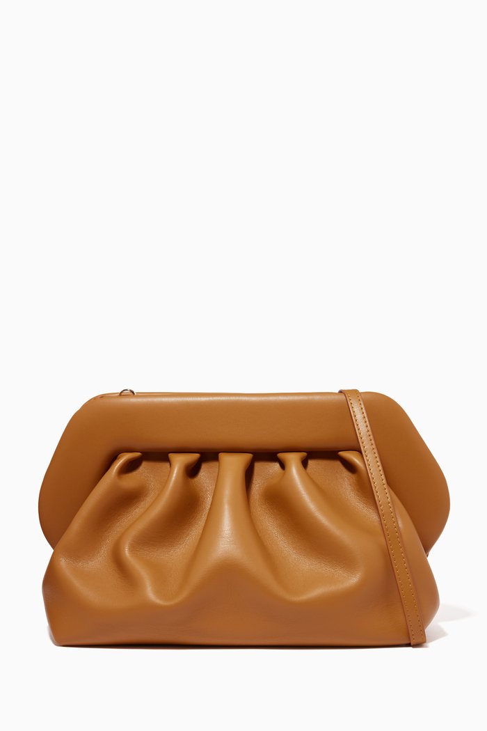 

Bios Clutch Bag in Vegan PU Leather, Brown