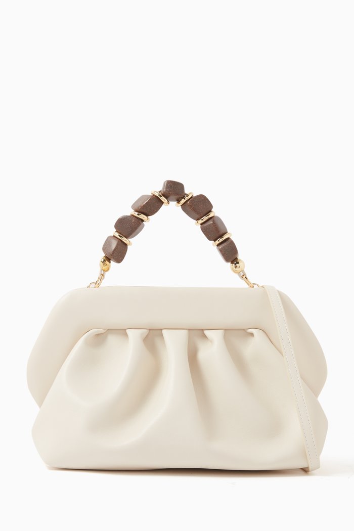 

Bios Medium Clutch Bag in Vegan Leather, White