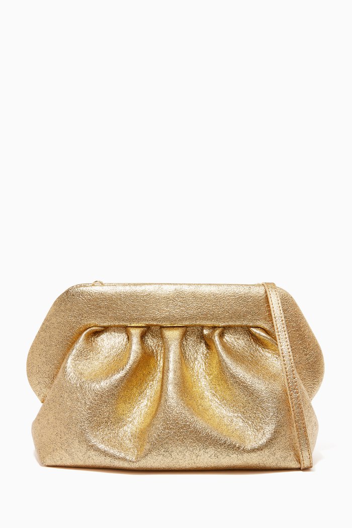

Bios Clutch Bag in Pinatex Fiber, Gold