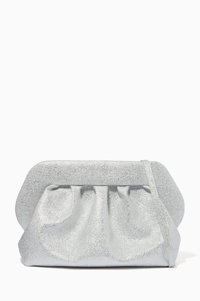 

Bios Clutch Bag in Pinatex Fiber, Silver