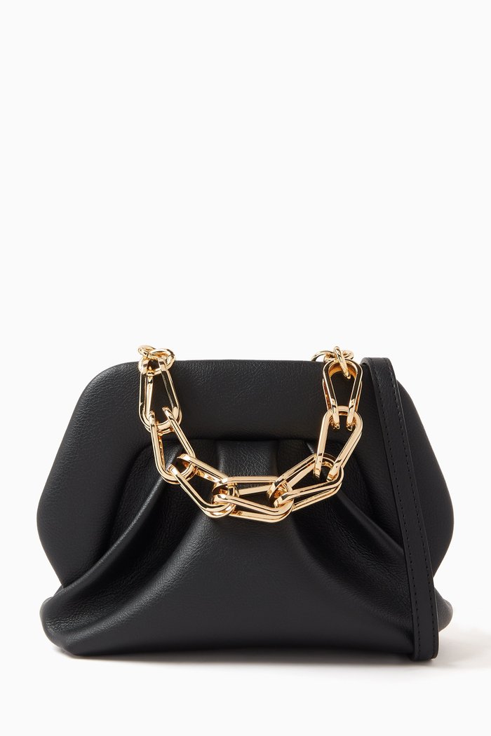 

Gea Mini Clutch Bag in Vegan Leather, Black