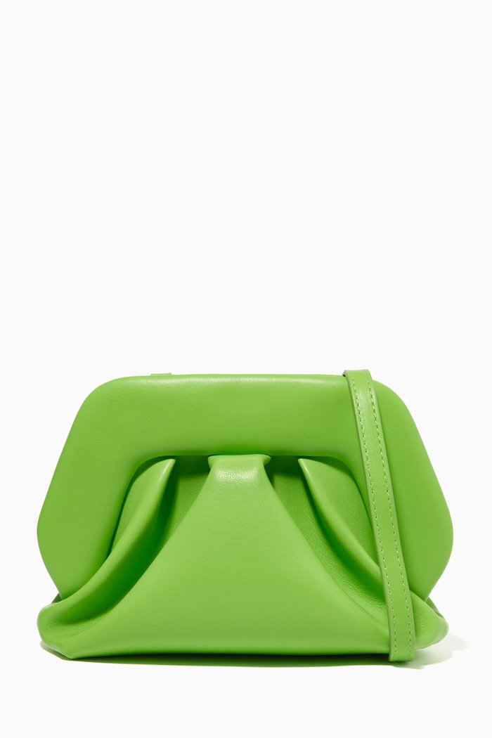 Gea Clutch Bag in Vegan PU Leather, Green