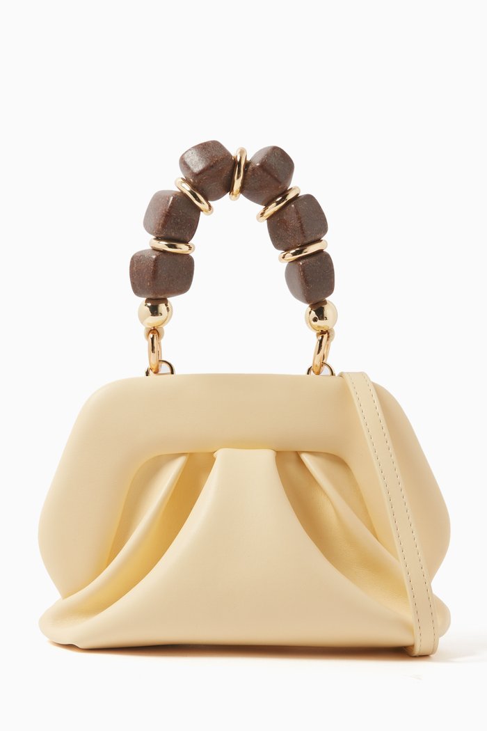 Gea Mini Clutch Bag in Vegan Leather, Neutral