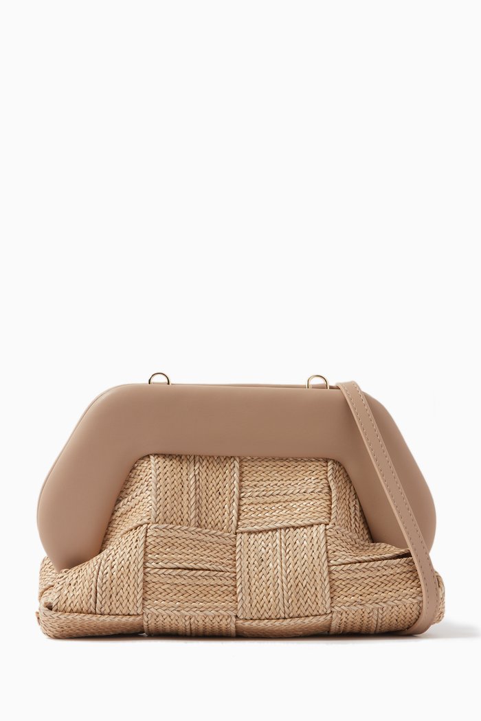 

Tia Clutch in Woven Straw, Neutral