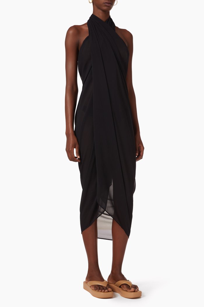 

Sheer Pareo in Eco-chiffon, Black