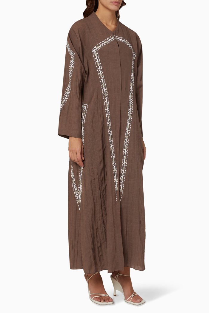 

Embroidered Abaya, Brown