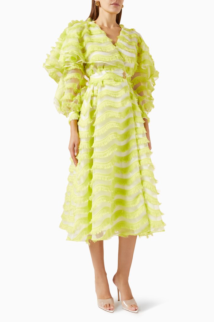 

Ruffle Sleeved Midi Dress, Yellow