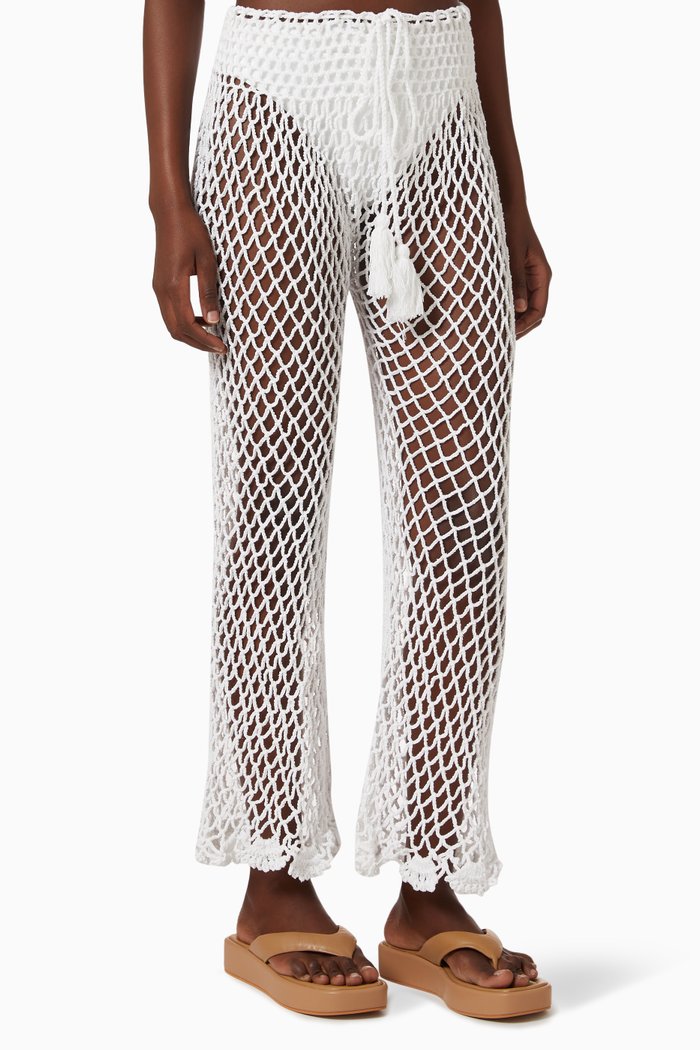 

Smooth Air Crochet Pants in Cotton, White