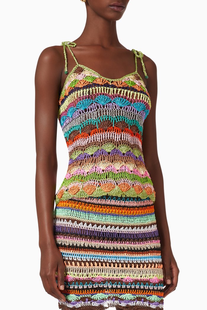 

Selina Crochet Top in Cotton, Multicolour