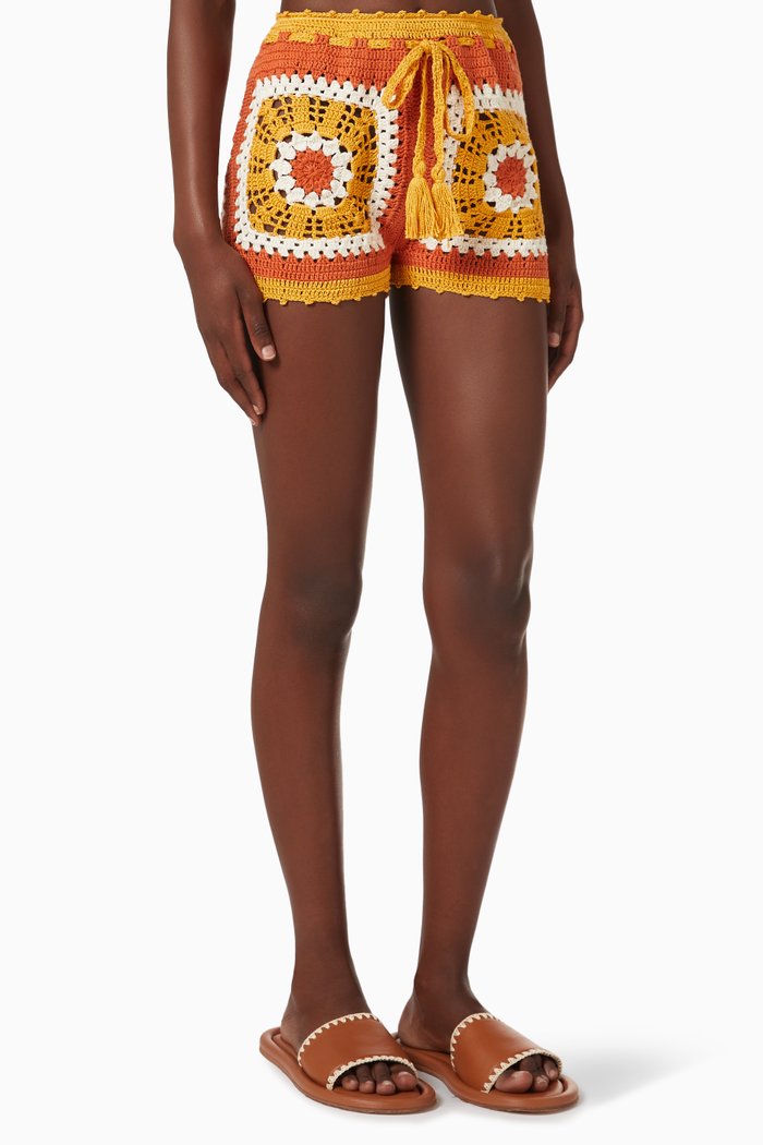 

Duna Crochet Shorts in Cotton, Multicolour