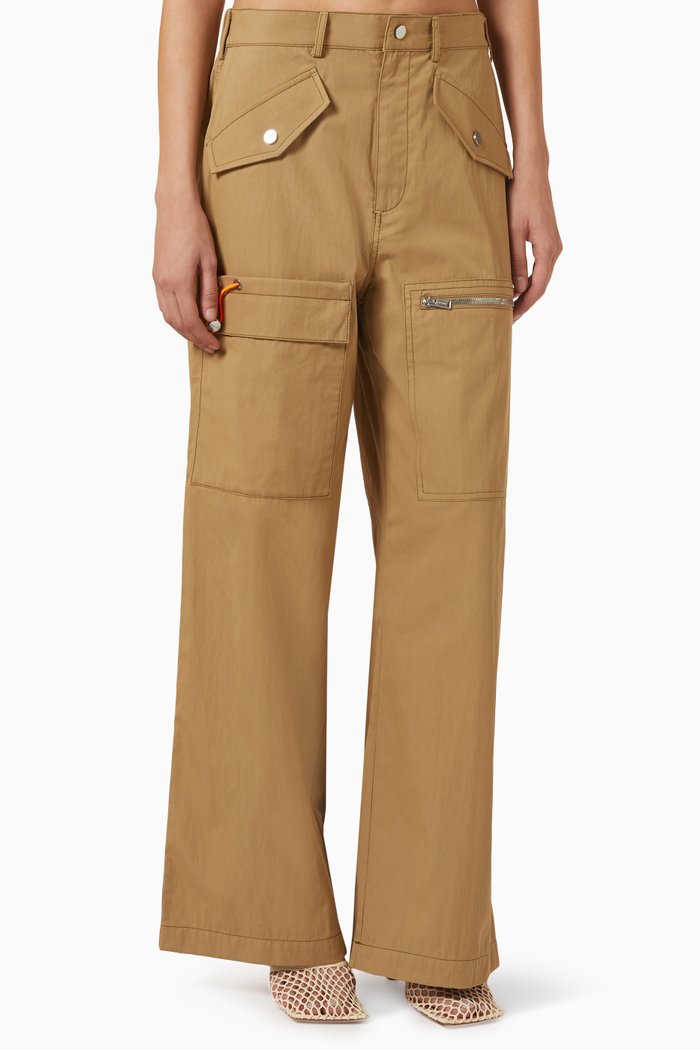 Slouchy Pocket Pants in Organic Cotton-blend Twill, Green