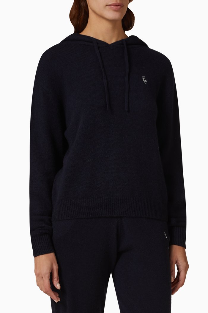 

Iman Hoodie in Cashmere Knit, Blue