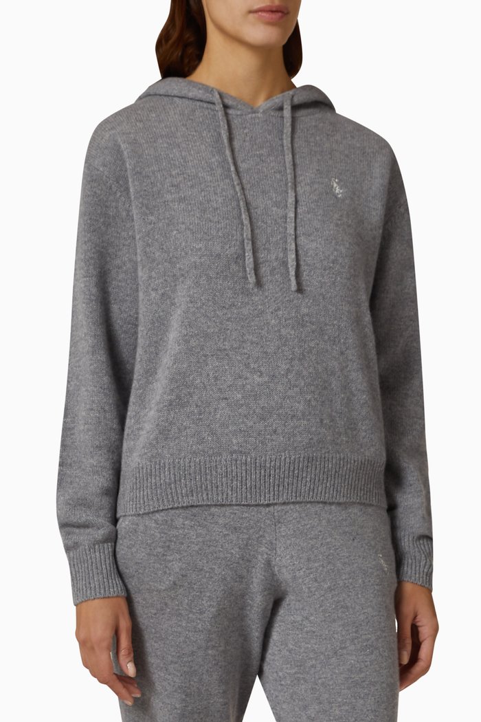 

Iman Hoodie in Cashmere Knit, Grey