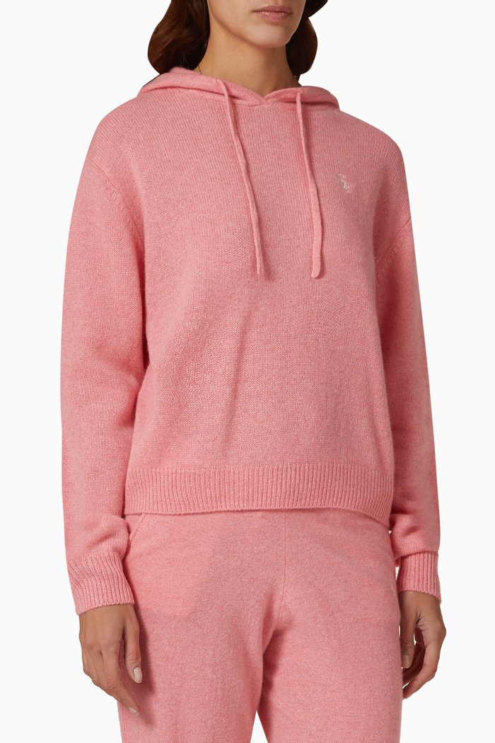 

Iman Hoodie in Cashmere Knit, Pink