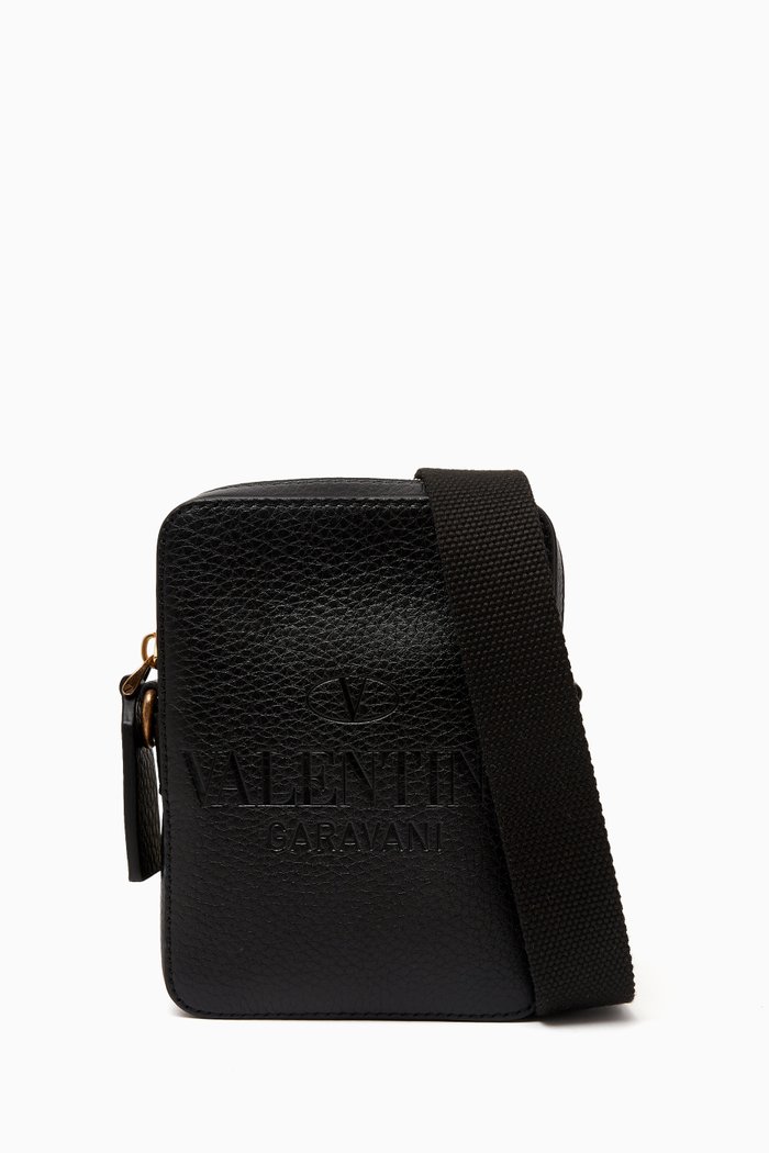 

Valentino Garavani Small VLTN Crossbody Bag in Leather, Black