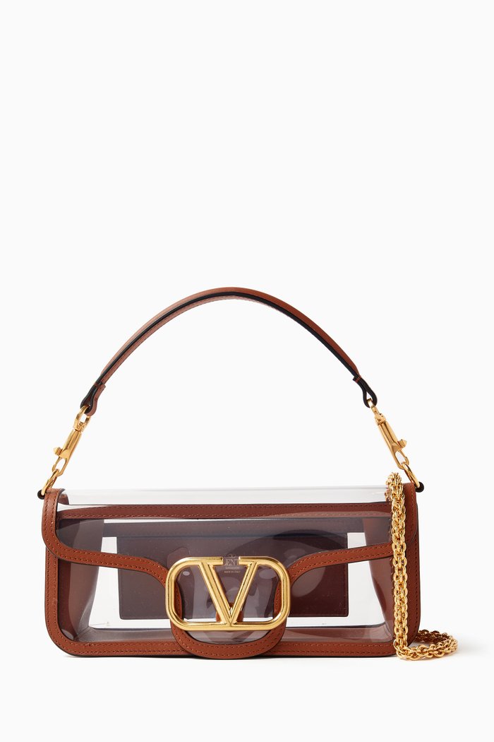 

Valentino Garavani Locò Shoulder Bag in Polymeric Material, Brown