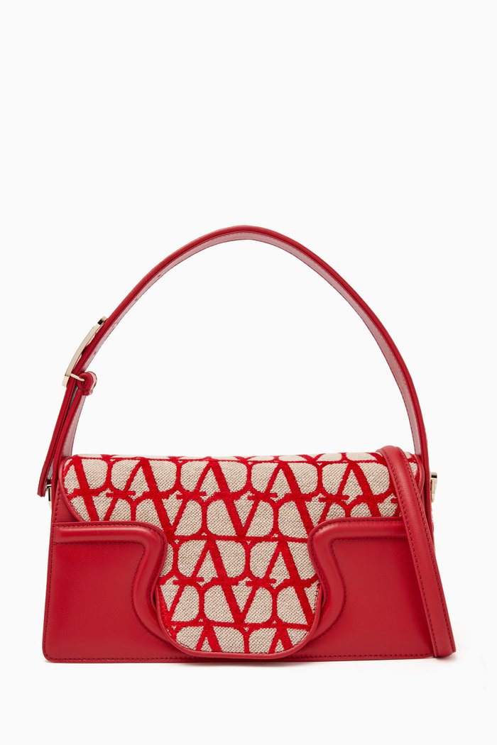 Valentino Garavani Le Grand Deuxième Shoulder Bag in Toile Iconographe, Red