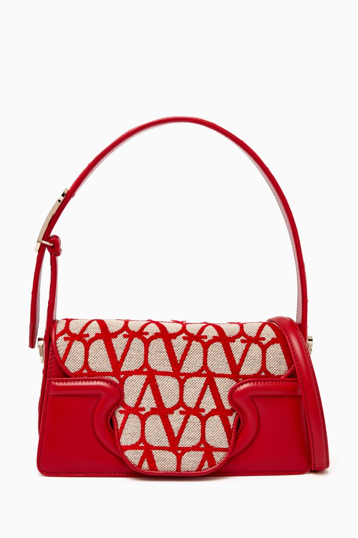 

Valentino Garavani Le Grand Deuxième Shoulder Bag in Toile Iconographe, Red