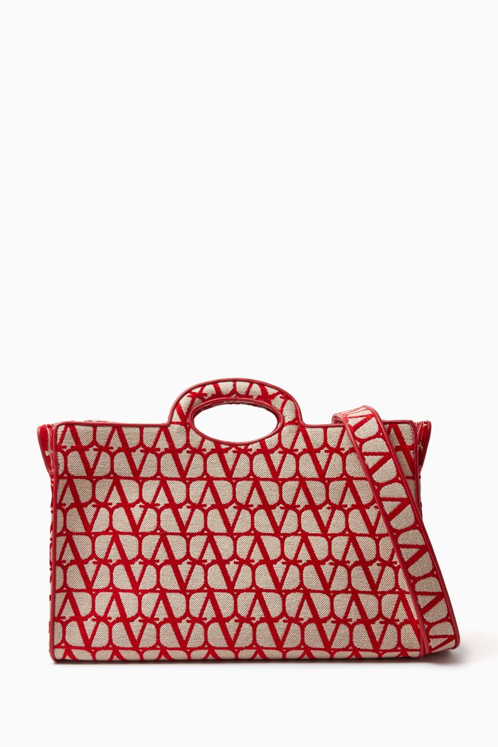 

Valentino Garavani Le Troisième Shopping Bag in Toile Iconographe Canvas, Red