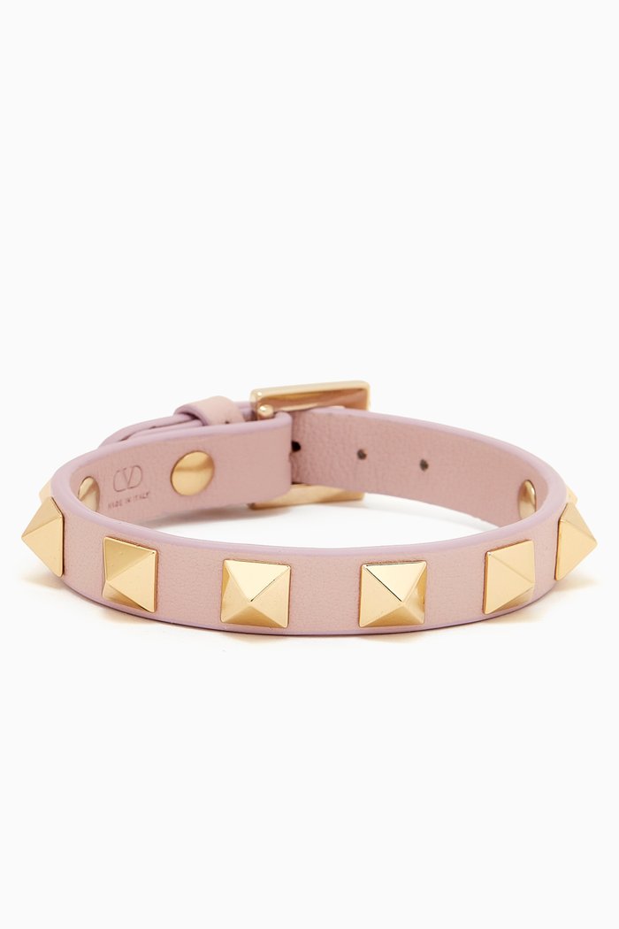 

Valentino Garavani Rockstud Bracelet in Leather, Purple