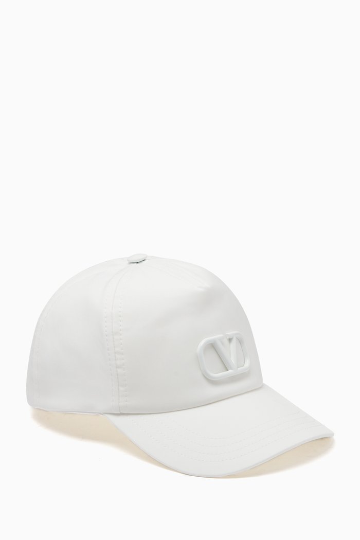 Valentino Garavani Logo Baseball Cap in Nylon, White
