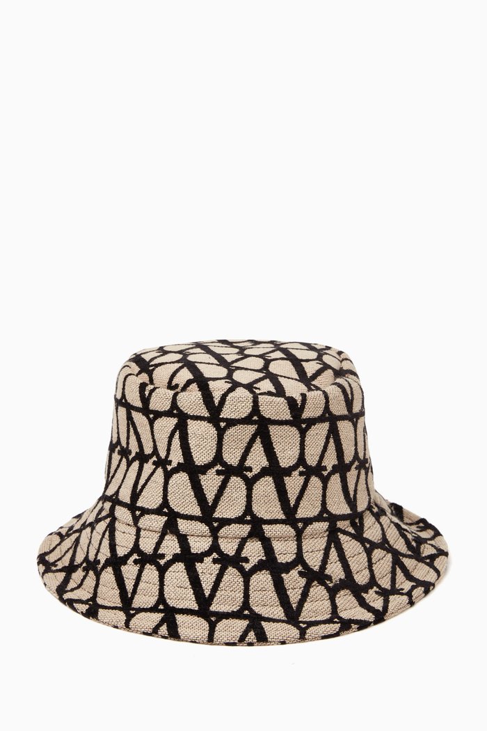 

Valentino Garavani VLOGO Bucket Hat in Toile Iconographe, Neutral