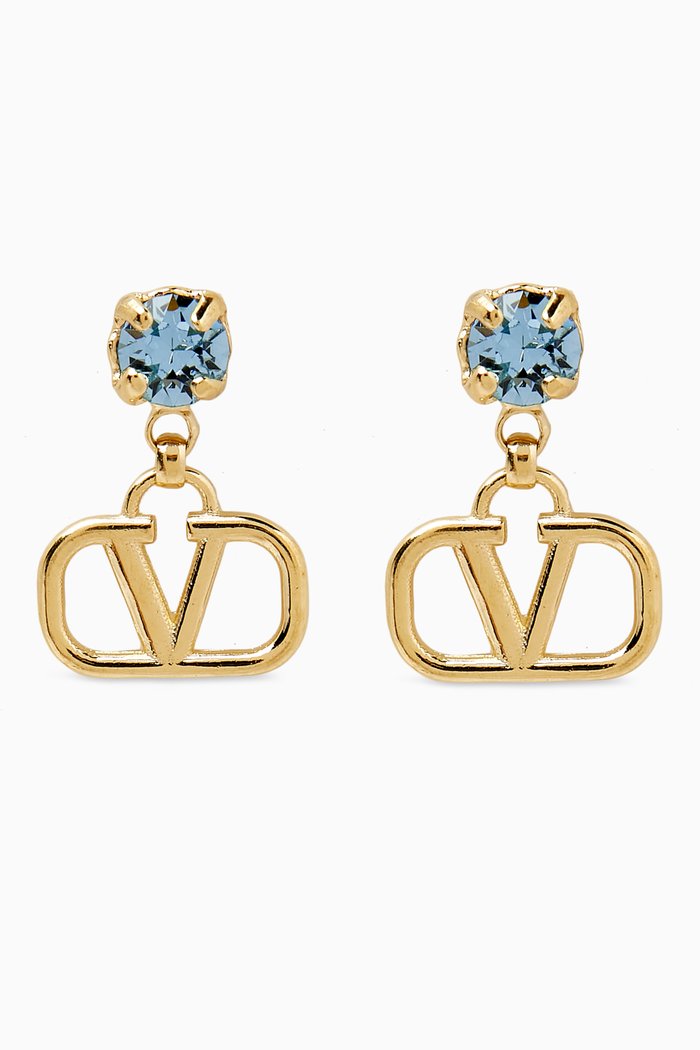 

Valentino Garavani VLOGO Pendant Earrings in Metal, Blue