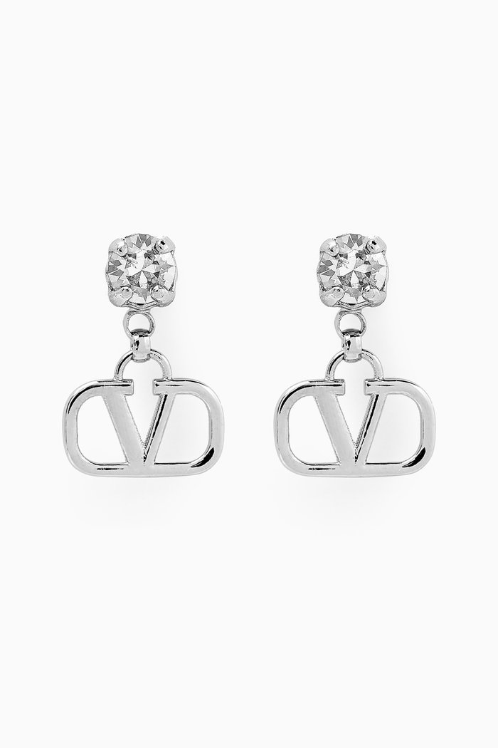 

Valentino Garavani VLOGO Pendant Earrings in Metal, Silver