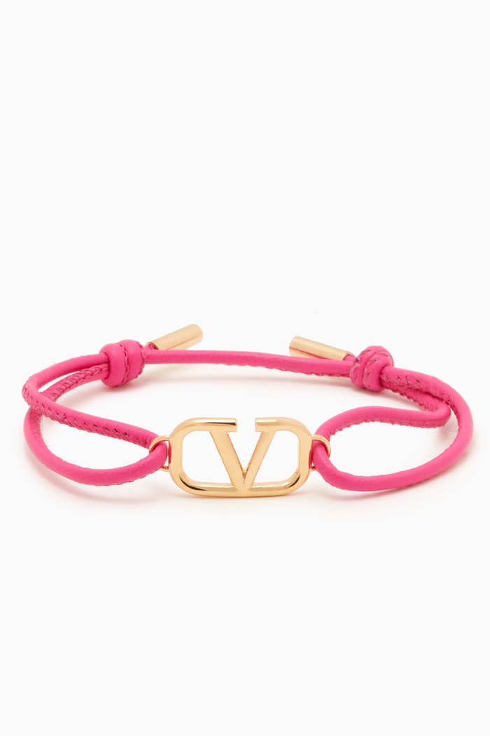 

VLOGO Bracelet in Leather, Pink