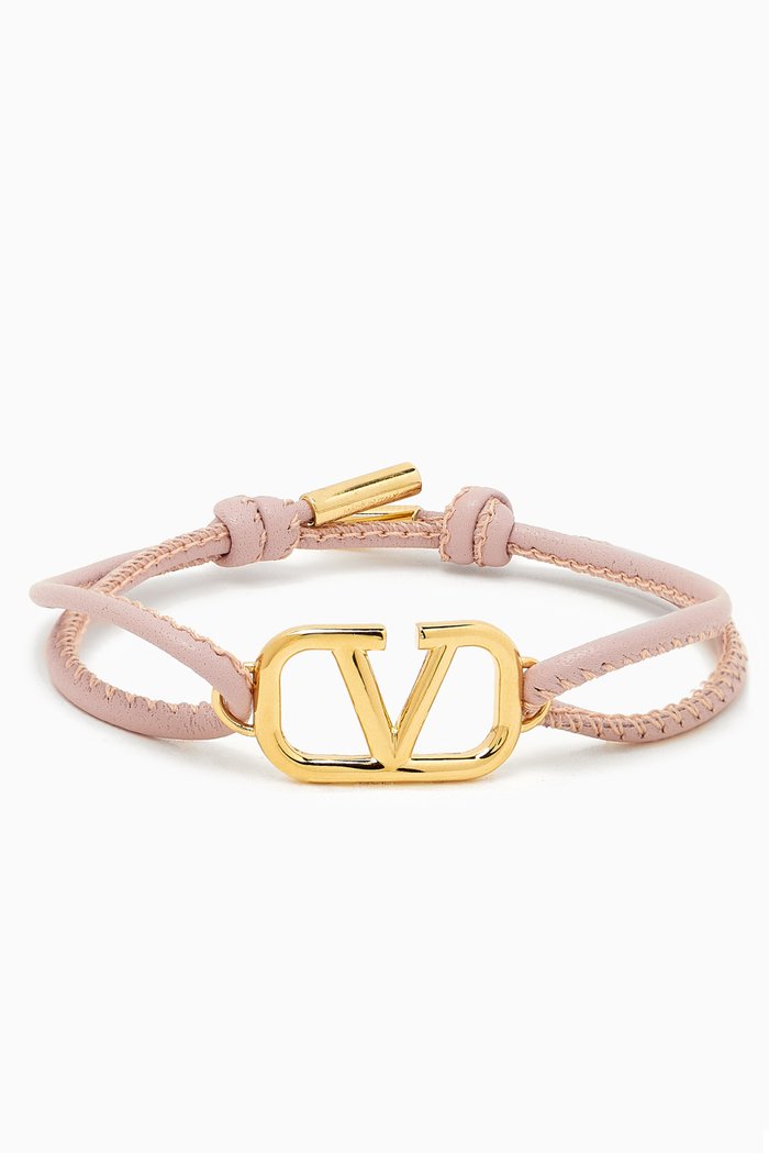 

Valentino Garavani' VLOGO Bracelet in Leather, Purple