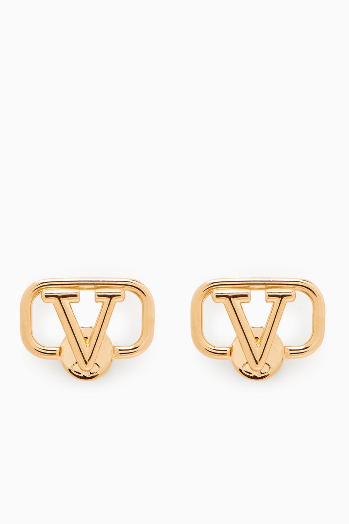 

Valentino Garavani VLOGO Stud Earrings in Metal, Gold
