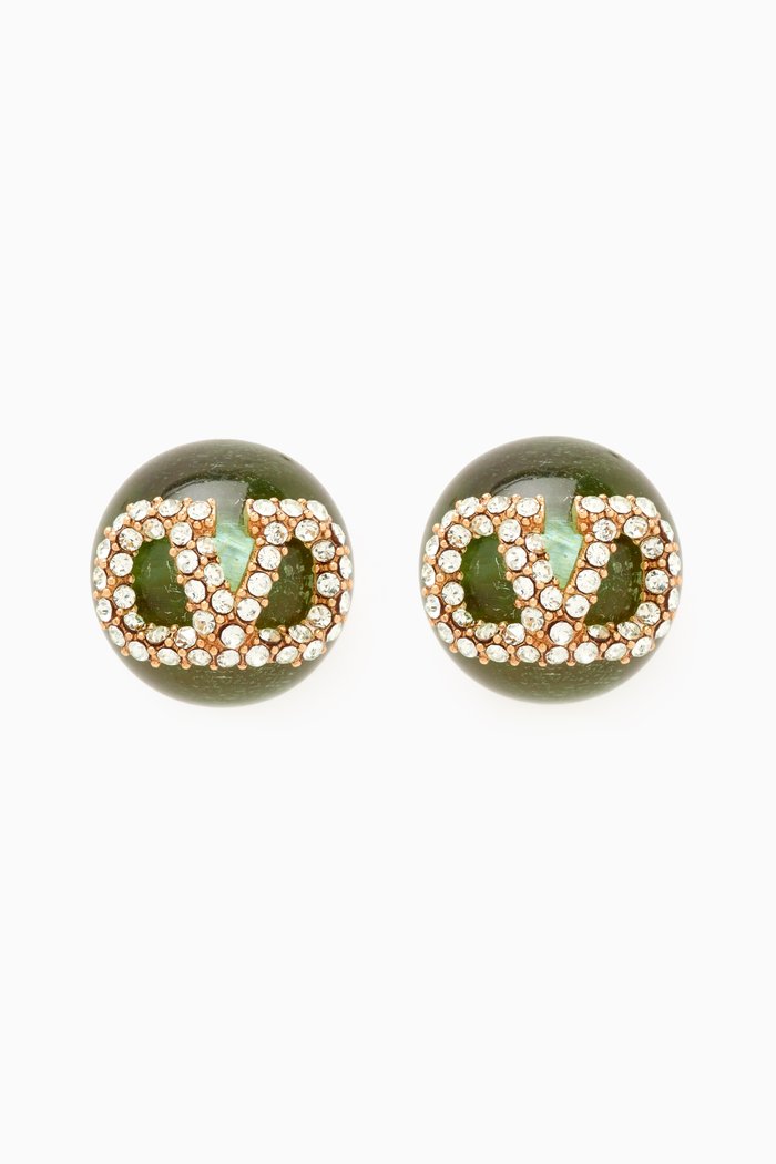 

Valentino Garavani VLOGO Signature Earrings, Green