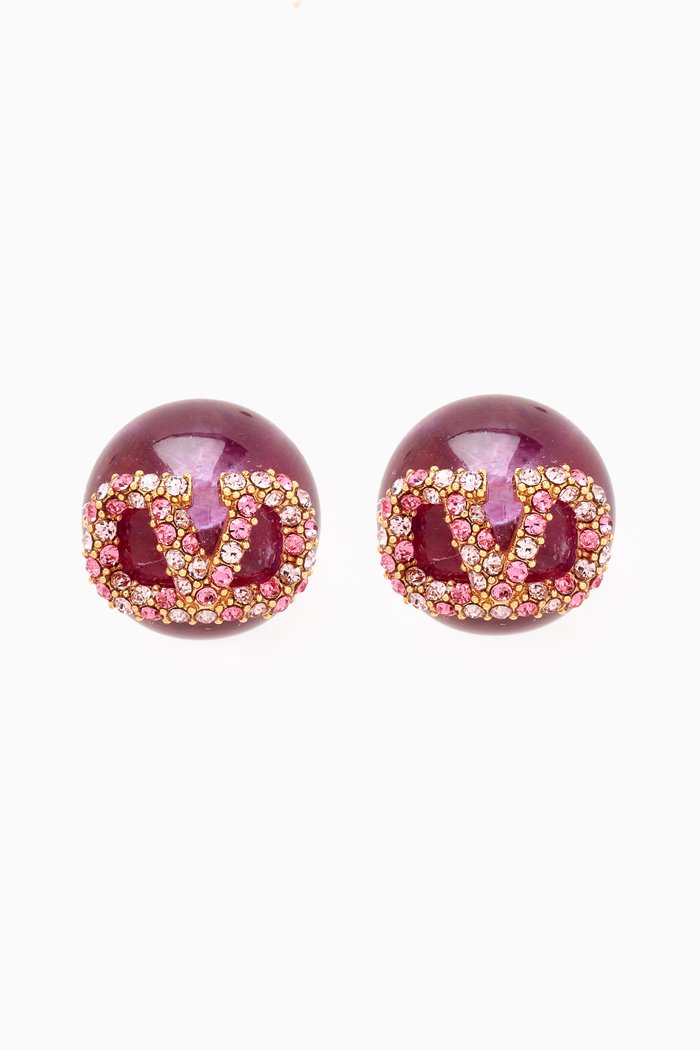 

VLogo Signature Earrings, Purple