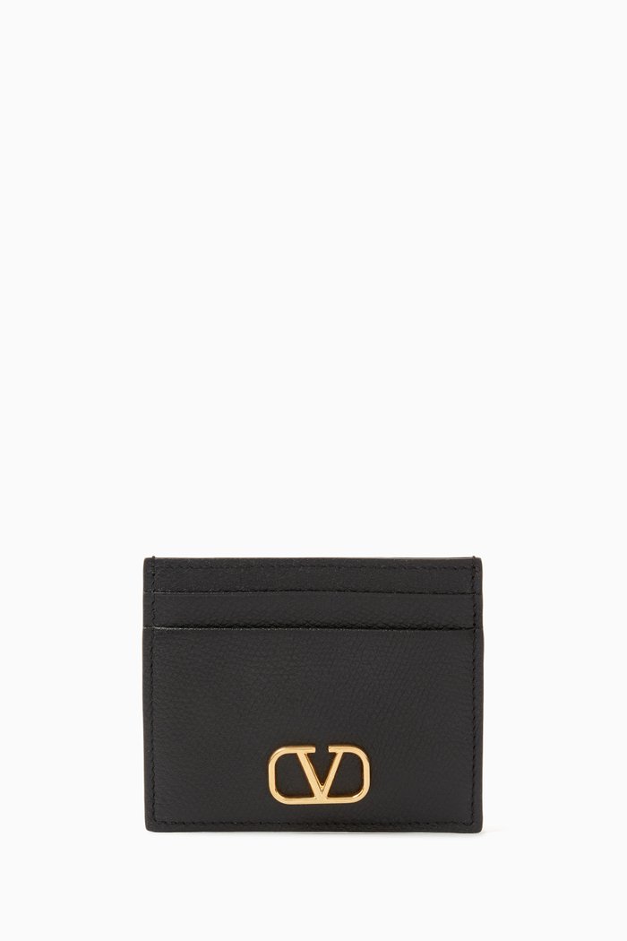 

Valentino Garavani VLOGO Cardholder in Vitello Leather, Black
