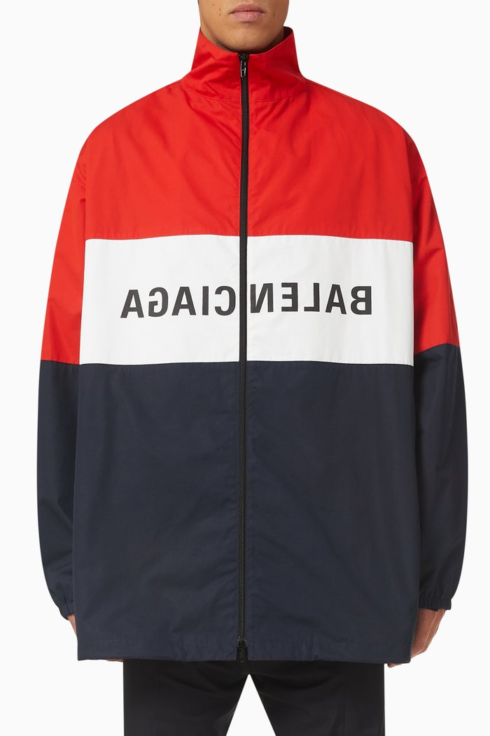 

Logo Zip Up Jacket in Nylon, Blue