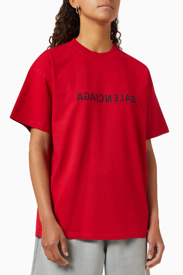 

Logo Medium-fit T-shirt in Cotton-jersey, Red