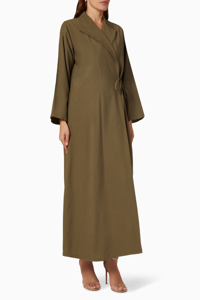 

Peak Lapel Jacket Abaya, Green