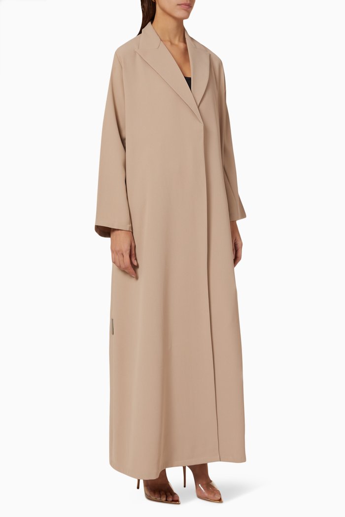 

Peak lapel Jacket Abaya, Neutral