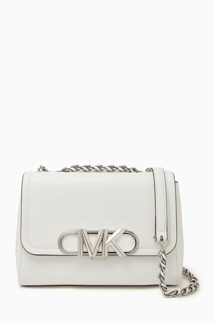 

Medium Parker Shoulder Bag in Leather, White