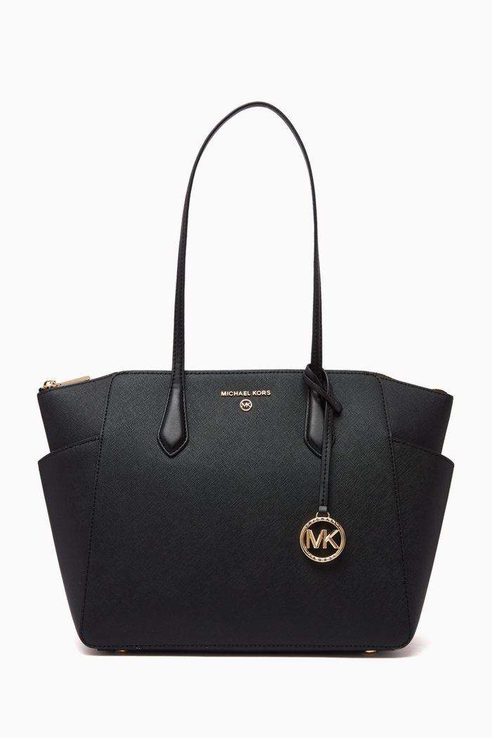 

Medium Marilyn Tote Bag in Saffiano Leather, Black