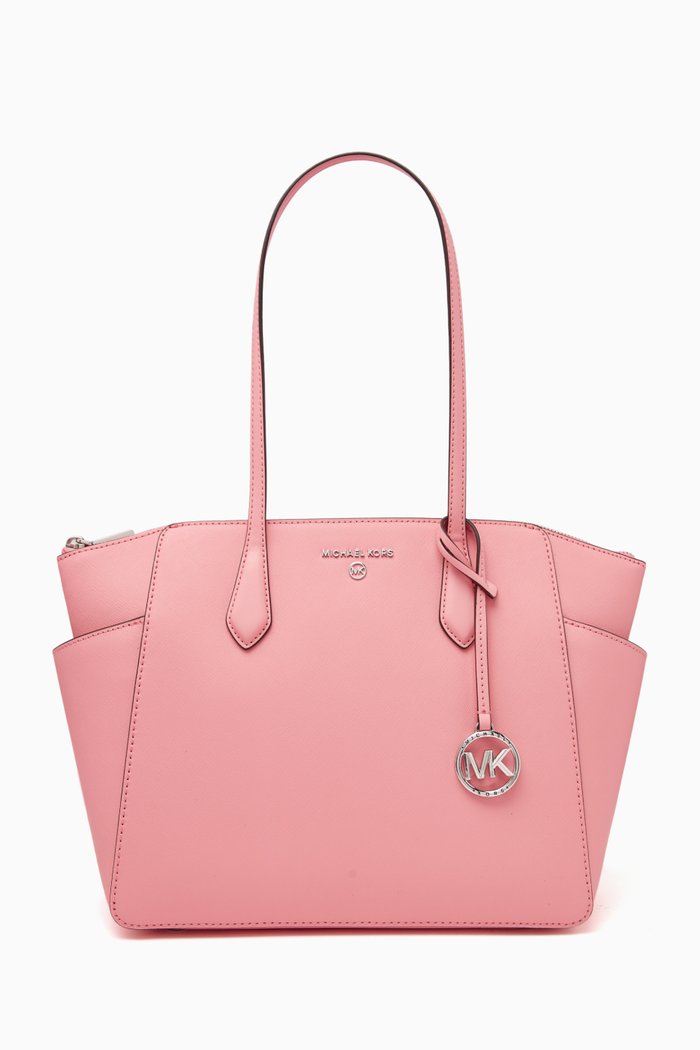 

Medium Marilyn Tote Bag in Saffiano Leather, Pink