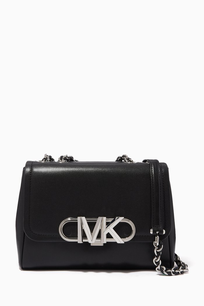 

Medium Parker Shoulder Bag in Leather, Black