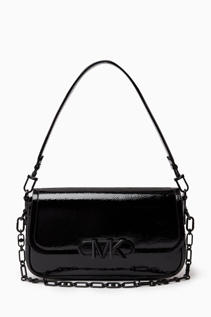 

Medium Parker Convertible Pouchette Bag in Patent Leather, Black