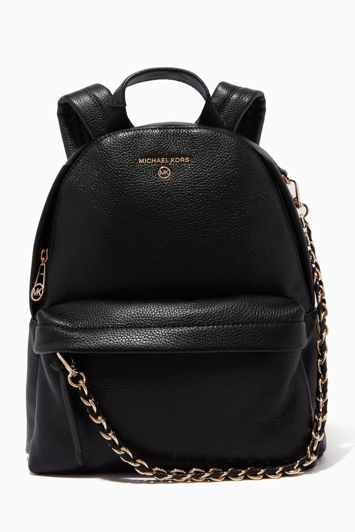 Slater Backpack in Pebbled Leather, Black