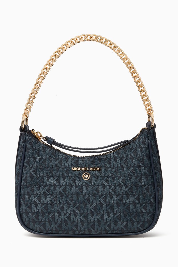 

Small Jet Set Charm Bag in Logo Canvas, Blue