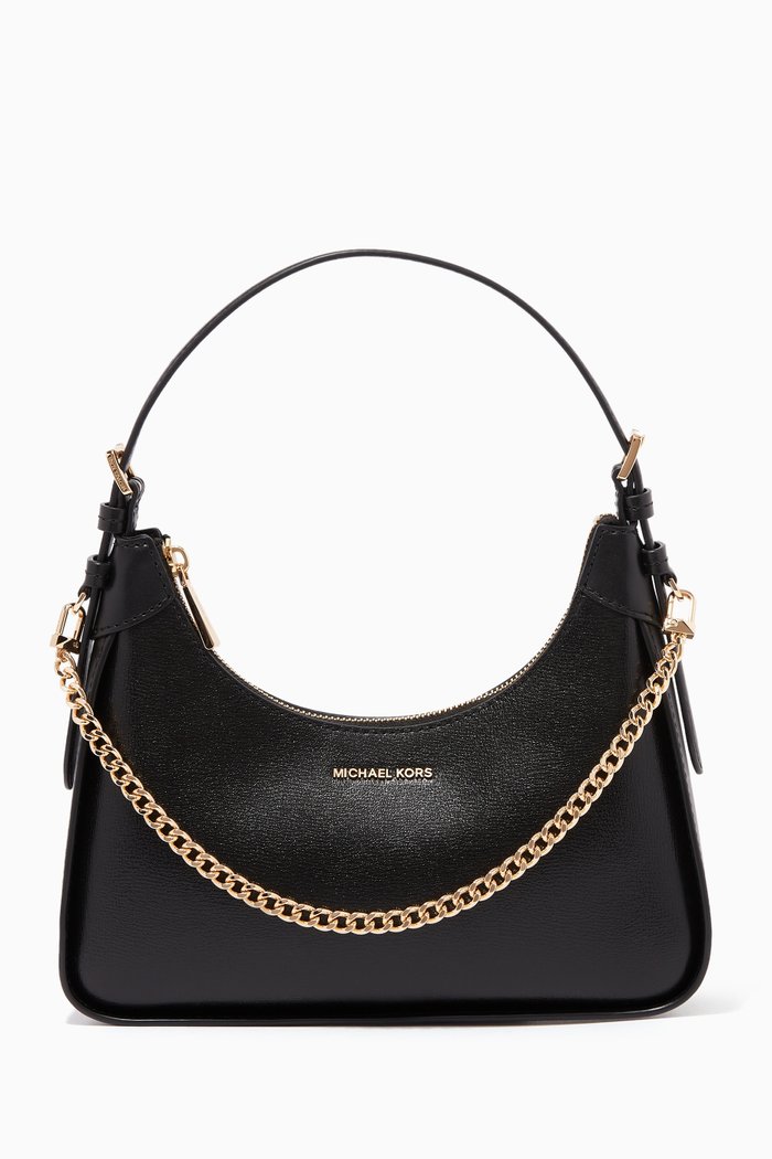 

Medium Wilma Pouchette Bag in Leather, Black