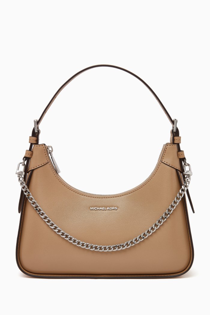 

Small Wilma Pouchette Bag in Smooth Leather, Brown