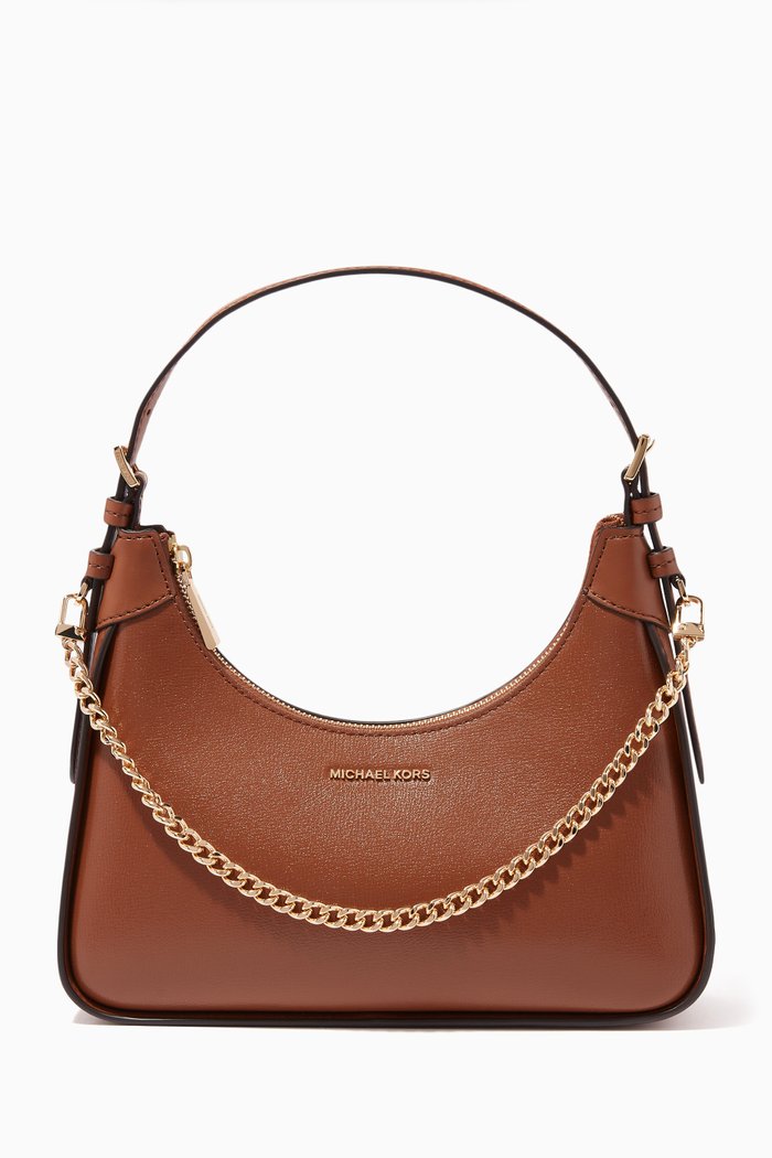 

Medium Wilma Pouchette Bag in Leather, Brown