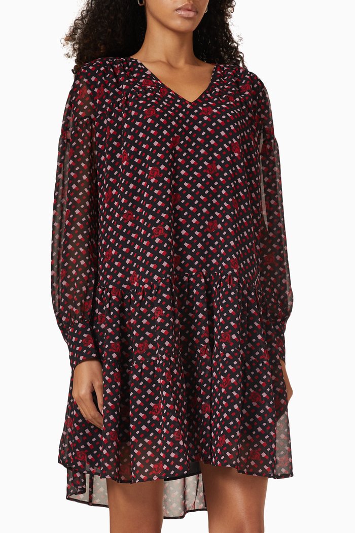 

x Looney Tunes Logo Dress in Crepe, Red